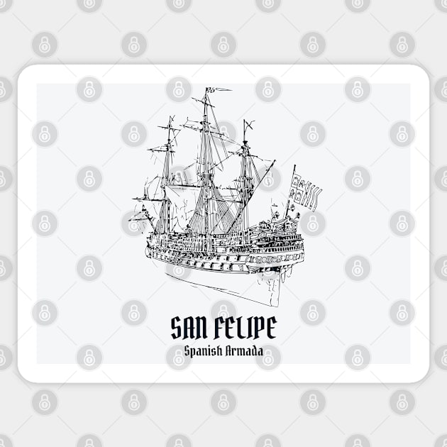 San Felipe Spanish Armada Sticker by Lakeric